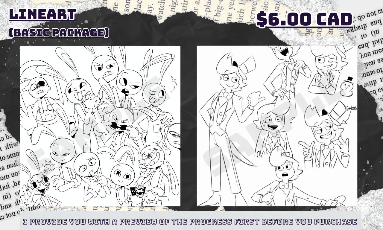 Lineart + no to simple background