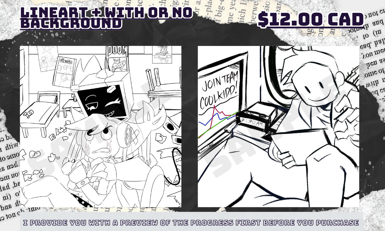 Lineart + Complex/Detailed Background