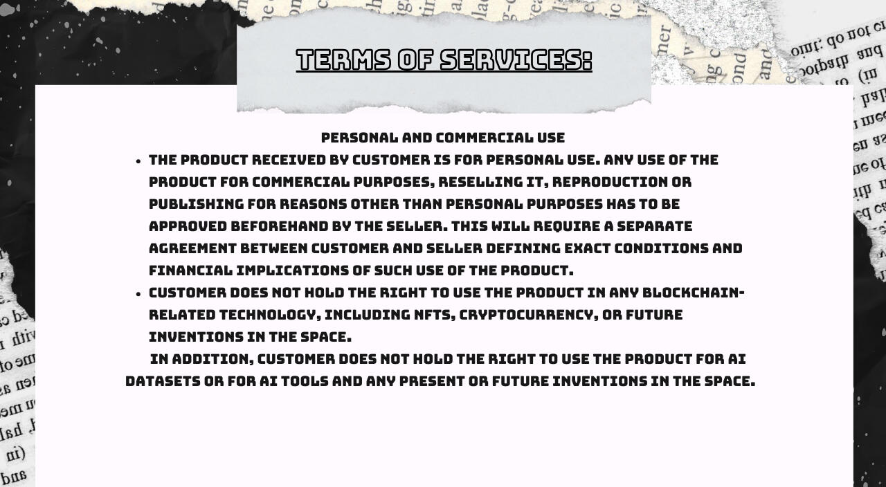 Tos commercial and personal use